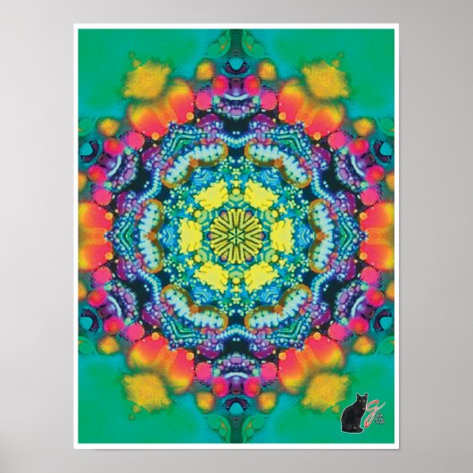 バリウム運動コラージュ万華鏡のように千変万化するパターンポスター ポスター (正面)