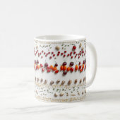 バリエの継ぎ目のないオーバーヘッドイラストレーションのタイル コーヒーマグカップ (正面右)