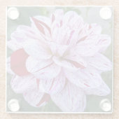 バリエゲ赤と白ットダリア開花フローラ ガラスコースター (裏面)