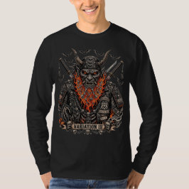 バリエーションIII パンプキン ビアード サムライ バイカー Tシャツ