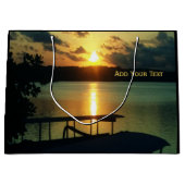 バリカスタム島の美しい夕日の海の空 ラージペーパーバッグ (正面)