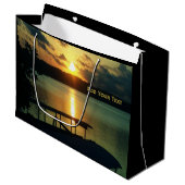 バリカスタム島の美しい夕日の海の空 ラージペーパーバッグ (正面アングル)