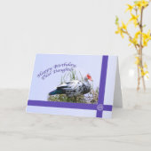 バリケンが付いている娘のバースデー・カード カード (黄色い花)