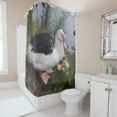 バリケンのお母さんおよび子ガモ シャワーカーテン (インサイチュ)