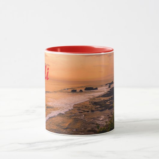 バリシーウェーブサンセットビーチショアアイランド マグカップ (中央)