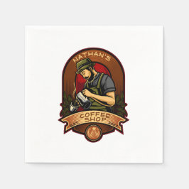 バリスタカスタマイズヴィンテージコーヒーショップビジネス スタンダードカクテルナプキン