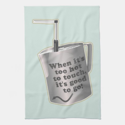 バリスタカフェミルク温暖化ジューグ キッチンタオル (縦)