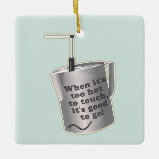 バリスタカフェミルク温暖化ジューグ セラミックオーナメント (正面)