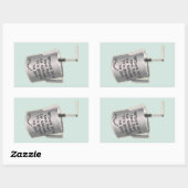 バリスタカフェミルク温暖化ジューグ 長方形シール (シート)