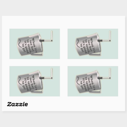バリスタカフェミルク温暖化ジューグ 長方形シール (シート)