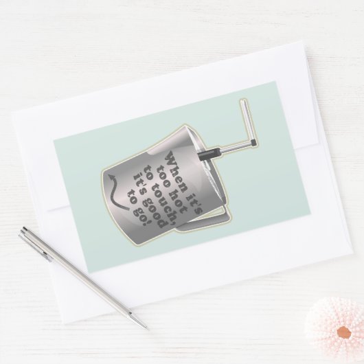 バリスタカフェミルク温暖化ジューグ 長方形シール (封筒)