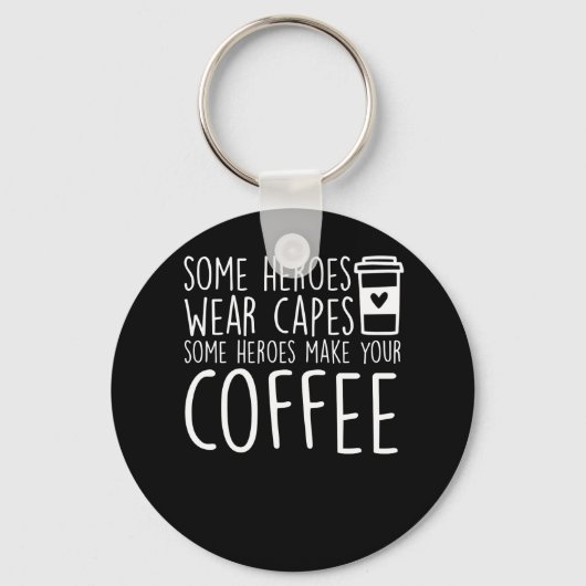 バリスタコーヒーを作るヒーローもいる キーホルダー (正面)