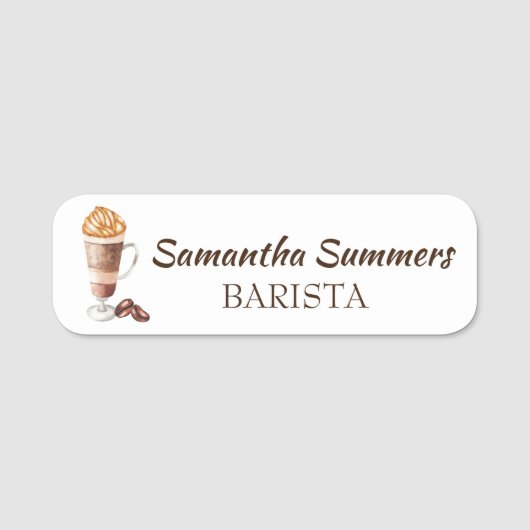 バリスタコーヒーエスプレッソラテカフェ 名札 (正面)