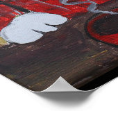 バリスタコーヒーキャットフォークアート ポスター (角)