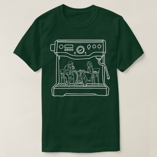 バリスタコーヒーコーヒーコーヒーコーヒーコーヒーメーカー10 Tシャツ (デザイン正面)