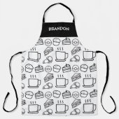 バリスタコーヒーショップカフェバー名前をカスタムする エプロン (正面)
