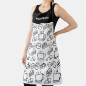 バリスタコーヒーショップカフェバー名前をカスタムする エプロン (インサイチュ)