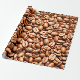 バリスタコーヒーハウスショップコーヒー豆パターン ラッピングペーパー