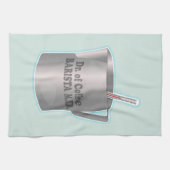 バリスタコーヒーメイキングおもしろい医師 キッチンタオル (横)