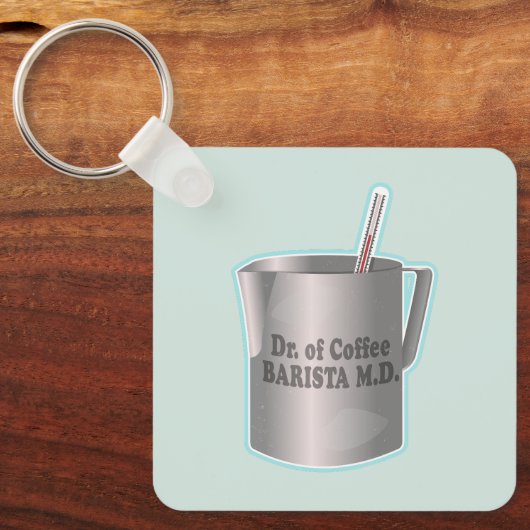 バリスタコーヒーメイキングおもしろい医師 キーホルダー (正面)