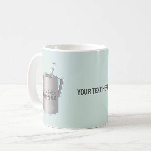 バリスタコーヒーメイキングおもしろい医師 コーヒーマグカップ (正面左)