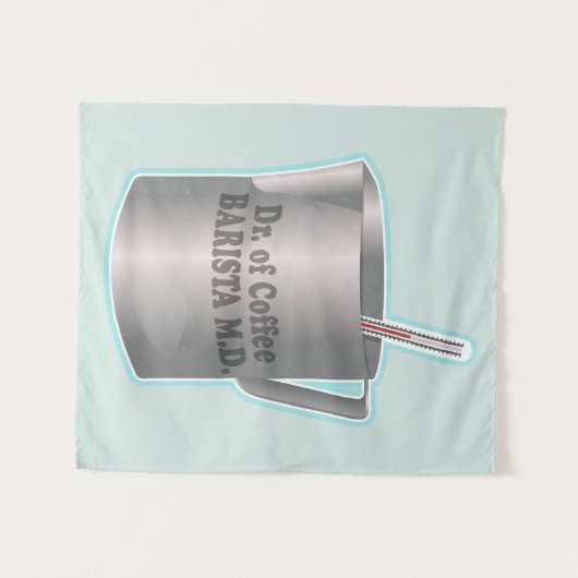 バリスタコーヒーメイキングおもしろい医師 タペストリー (正面(横))