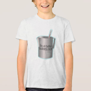 バリスタコーヒーメイキングおもしろい医師 トライブレンドTシャツ