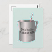 バリスタコーヒーメイキングおもしろい医師 ポストカード (正面/裏面)