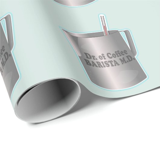 バリスタコーヒーメイキングおもしろい医師 ラッピングペーパー (ロールコーナー)