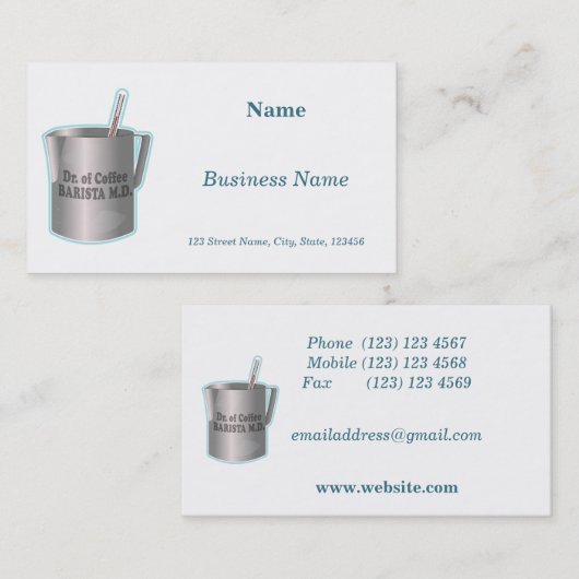 バリスタコーヒーメイキングおもしろい医師 名刺 (正面/裏面)