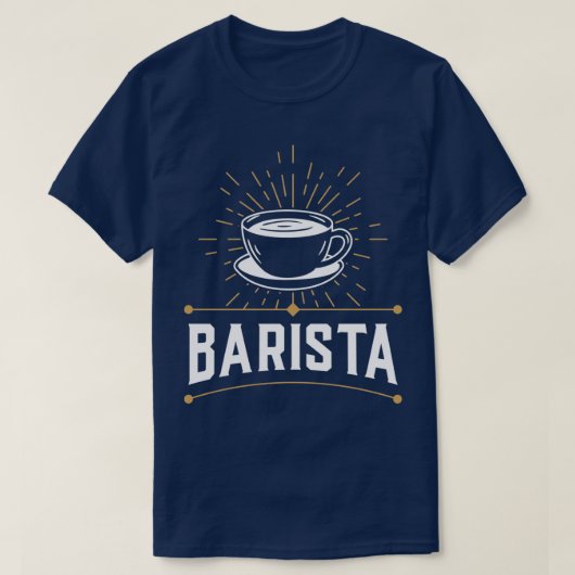 バリスタコーヒーメーカーエスプレッソコーヒーバリスタ Tシャツ (デザイン正面)