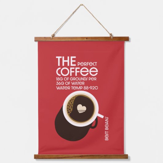バリスタスコーヒーカフェ 吊り下げ型タペストリー (正面)