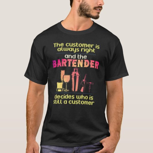 バリスタバーテンディング用バーテンダー Tシャツ (正面)