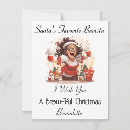 バリスタパーソナライズされたのクリスマスカード シーズンカード