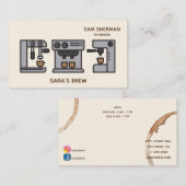 バリスタモダンミニマル喫茶店カフェ 名刺 (正面/裏面)