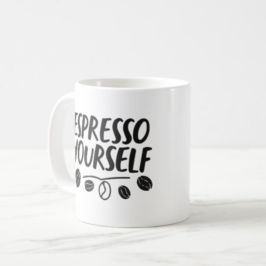 バリスタユーモアエスプレッソユアパン引用文マグ コーヒーマグカップ (正面左)