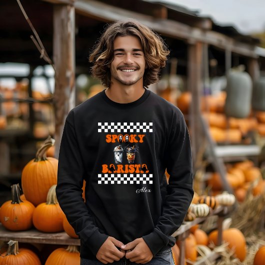 バリスタ不気味ネームパーソナライズされたハロウィーンギフト スウェットシャツ