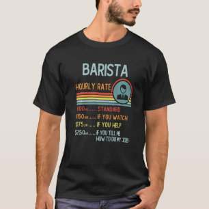 バリスタ時給Tシャツレトロジョブタイトルプレミウ Tシャツ