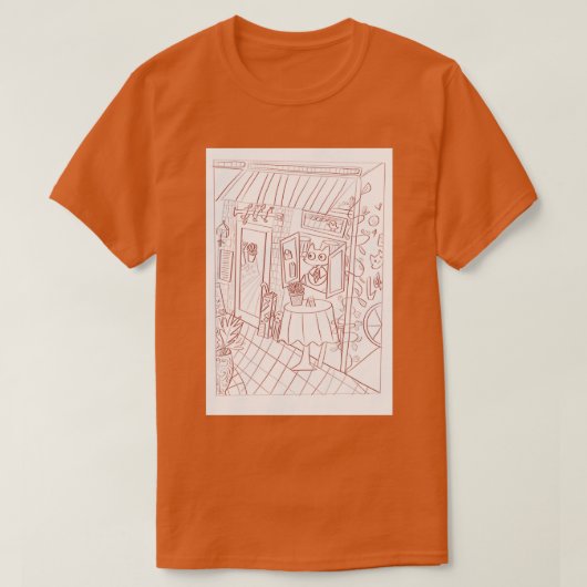 バリスタ猫（無色） Tシャツ (デザイン正面)