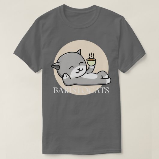 バリストキャットコーヒーバリスタシャツ Tシャツ (デザイン正面)