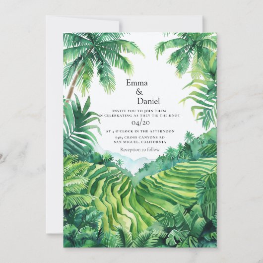 バリテガラランランドスケープデスティネーションウェディング 招待状 (正面)