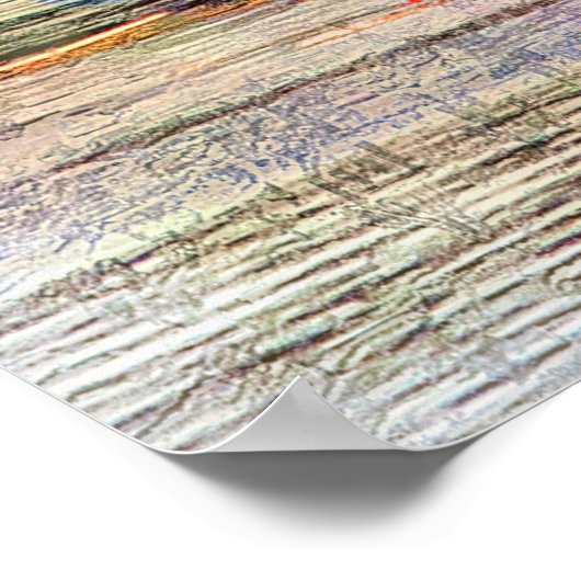 バリトモア、ハノーバーの街橋の下をボートで漕ぎ ポスター (角)