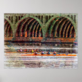 バリトモア、ハノーバーの街橋の下をボートで漕ぎ ポスター (正面)