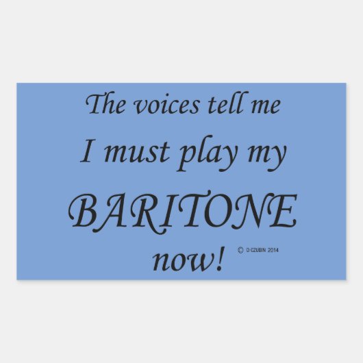 バリトンの声は遊長方形のシール 長方形シール (正面)