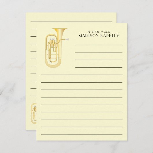 バリトンミュージシャンバンド先生サンキューカード サンキューカード (正面/裏面)