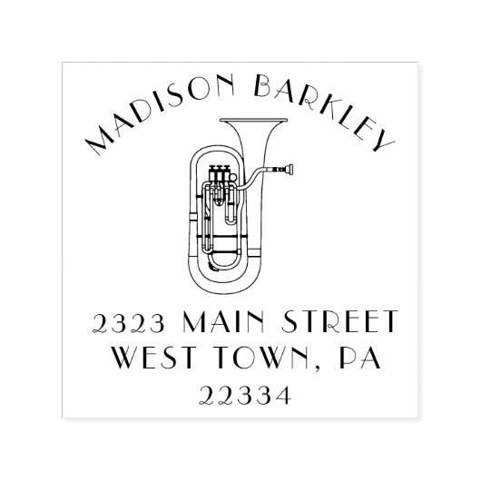 バリトンミュージシャンバンド先生自己インキングスタンプ セルフインキングスタンプ (デザイン)