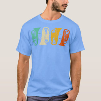 バリトンユーフォニウムレトロヴィンテージトゥバブラスインストゥル Tシャツ