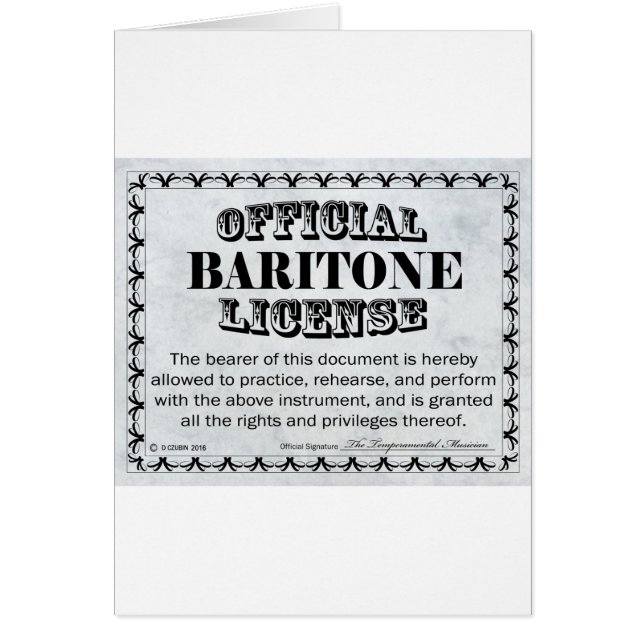 バリトン免許 (正面)