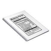 バリトン歌手の"栄養成分のラベル" ノートブック (右側)