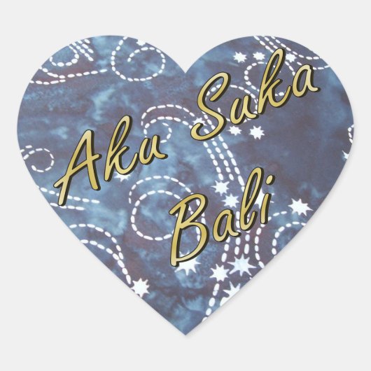 バリナイトろうけつ染めステッカー ハートシール (正面)